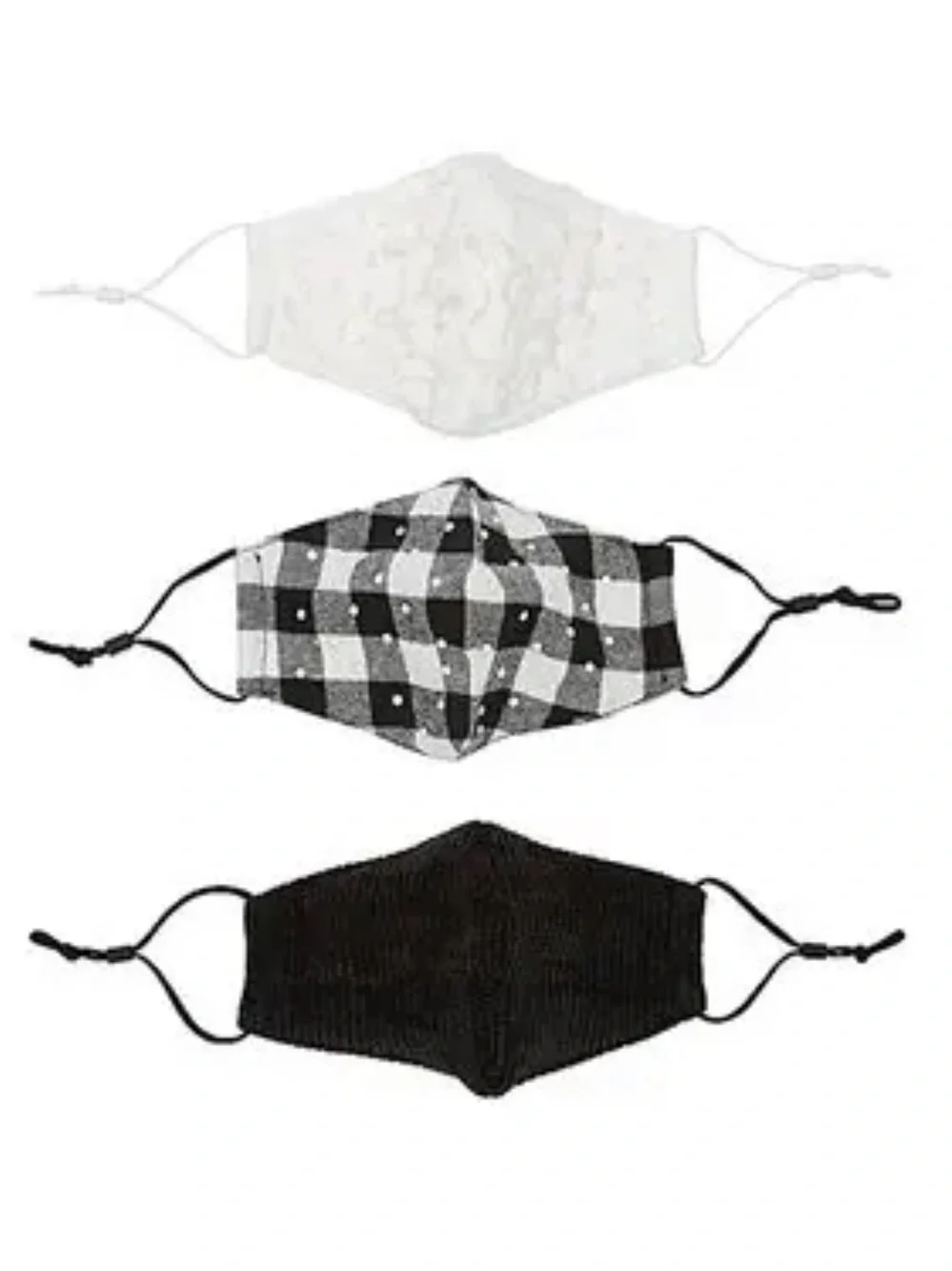 Lele Sadoughi Snow Cap Monochrome Face Masks Set of 3